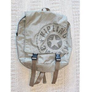 Kipling Leonie Backpack Rapid Grey zipper & pockets adjustable straps